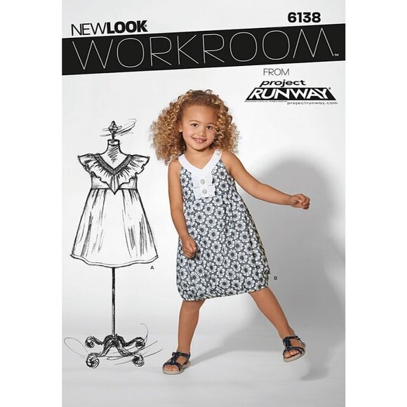 New Look Children’s Dress Pattern 6138 Girl Size 3-8 - Picture 1 of 2